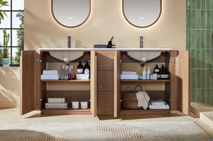 PARMA 72” NATURAL TEAK/ ESPRESSO OAK BATHROOM VANITY
