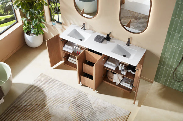 PARMA 72” NATURAL TEAK/ ESPRESSO OAK BATHROOM VANITY