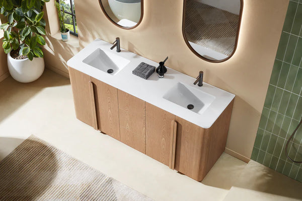 PARMA 72” NATURAL TEAK/ ESPRESSO OAK BATHROOM VANITY