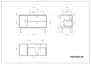 PORTREE 48” WALNUT BATHROOM VANITY