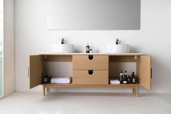 TOCADOR DE BAÑO PORTREE DE 72” EN NOGAL