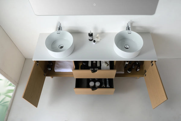 TOCADOR DE BAÑO PORTREE DE 72” EN NOGAL