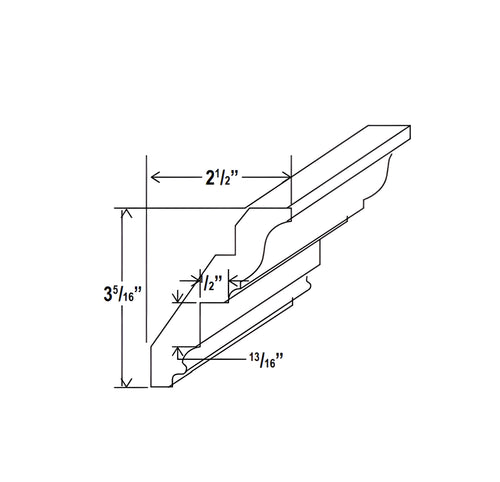 Smokey Ash- Inset Crown Moulding