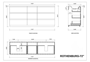 ROTHENBURG 72” CHARCOAL BATHROOM VANITY