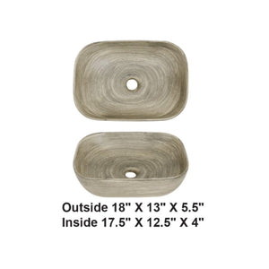 Vessel Rectangular Ceramic Sink