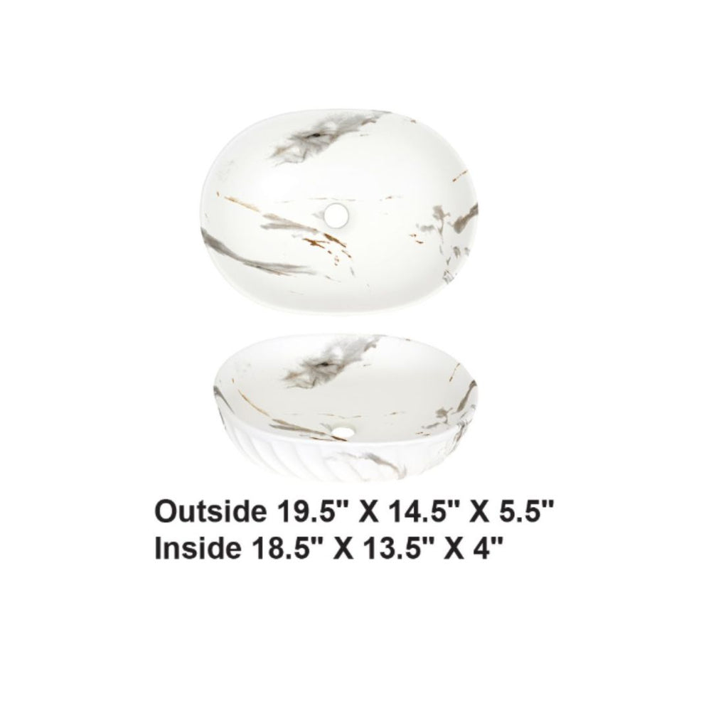 Vessel Rectangular Ceramic Sink