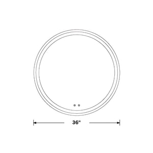 LED Round Frameless Bathroom Wall Mirror with Touch Sensor Anti-Fog ( 36'' X 36')
