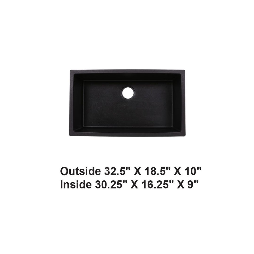 AD-GC78 Undermount Single Bowl Granite Composite Sink Black