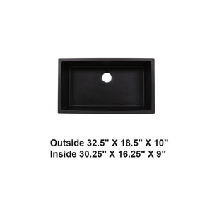 AD-GC78 Undermount Single Bowl Granite Composite Sink Black