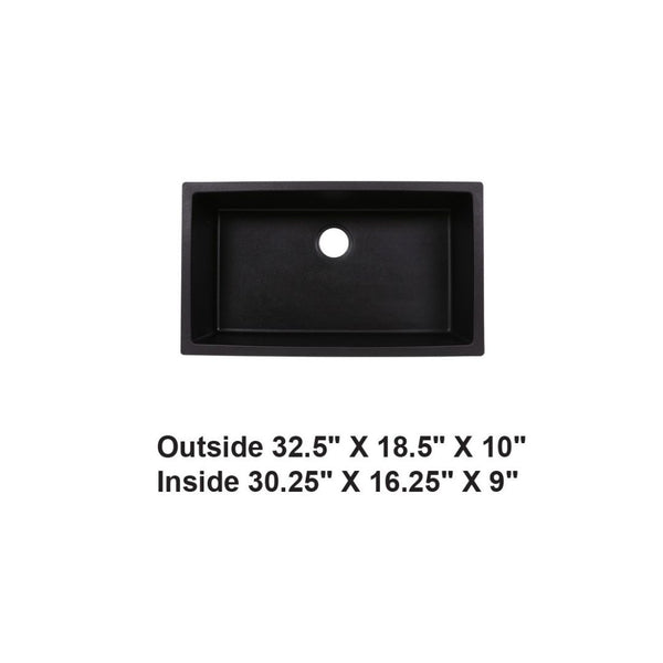 AD-GC78 Undermount Single Bowl Granite Composite Sink Black