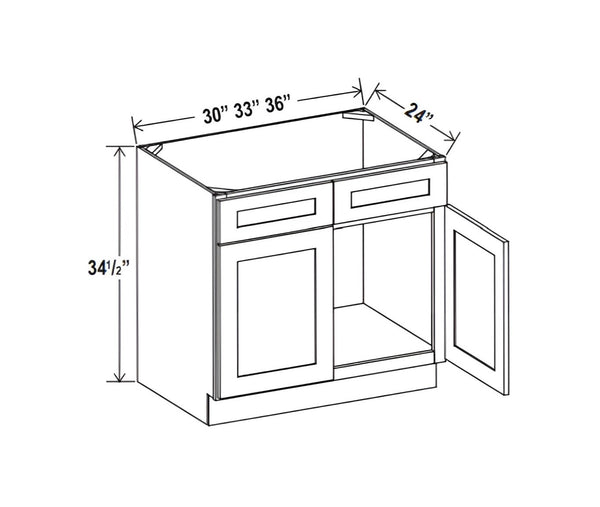 Treasure Chest Sink Base with Double Doors and False Drawer