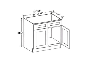 Sydney White Sink Base with Double Doors and False Drawer