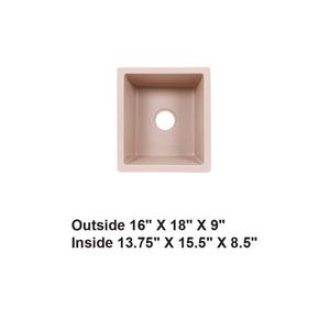 AD-GC28 Undermount Single Bowl Granite Composite Sink Bisque