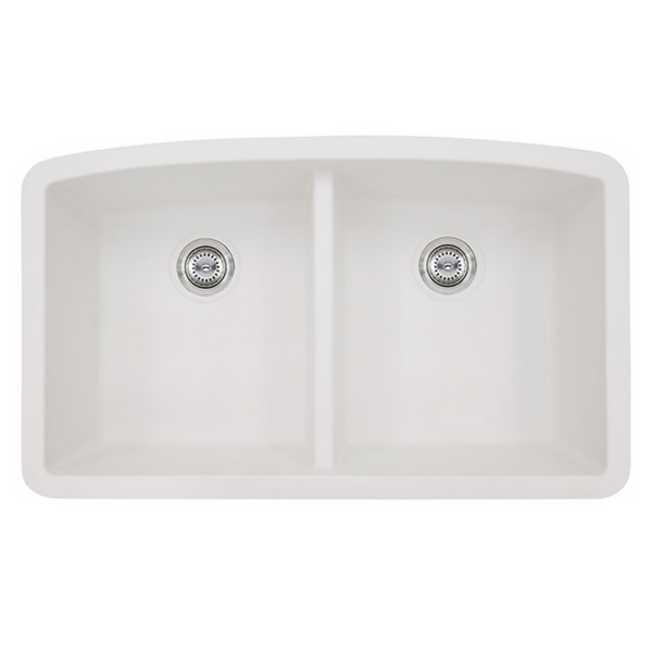 White Quartz Double Bowl 50/50-3219