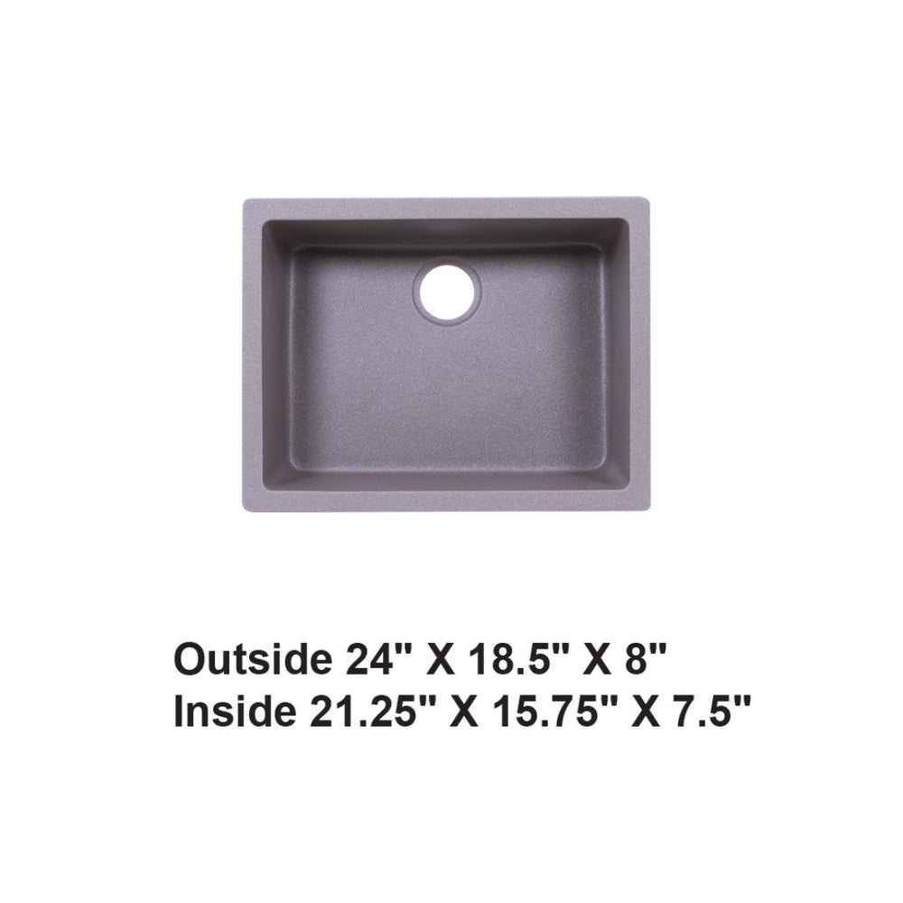 AD-GC48 Undermount Single Bowl Granite Composite Sink Gray