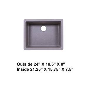 AD-GC48 Undermount Single Bowl Granite Composite Sink Gray