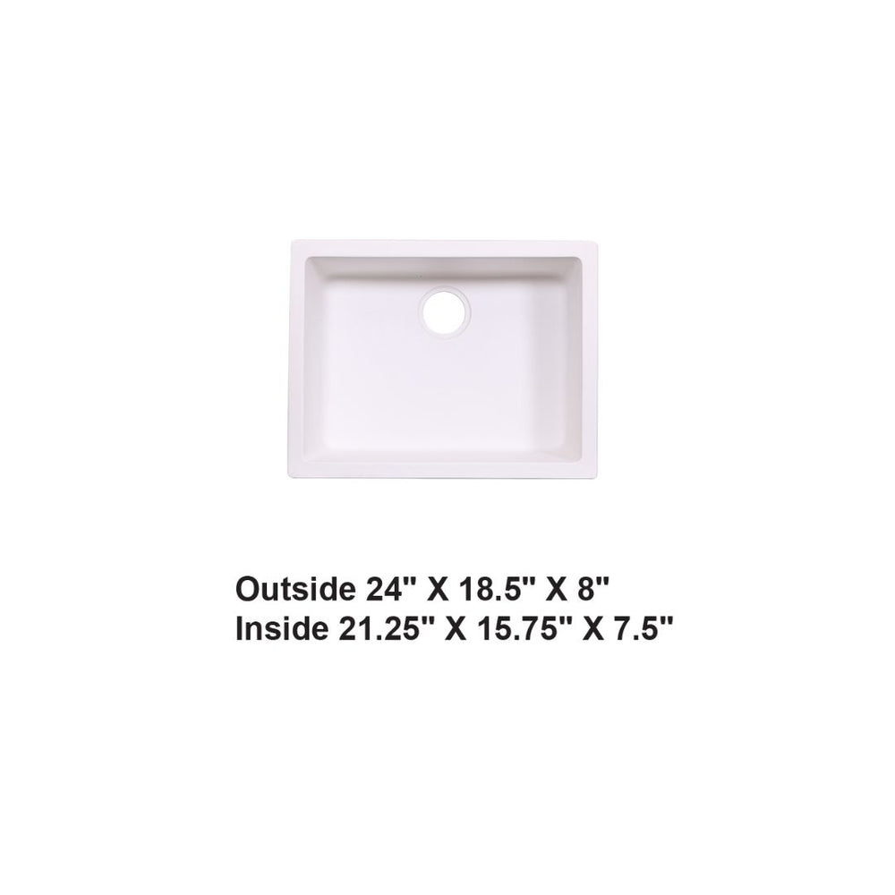 AD-GC48 Undermount Single Bowl Granite Composite Sink White