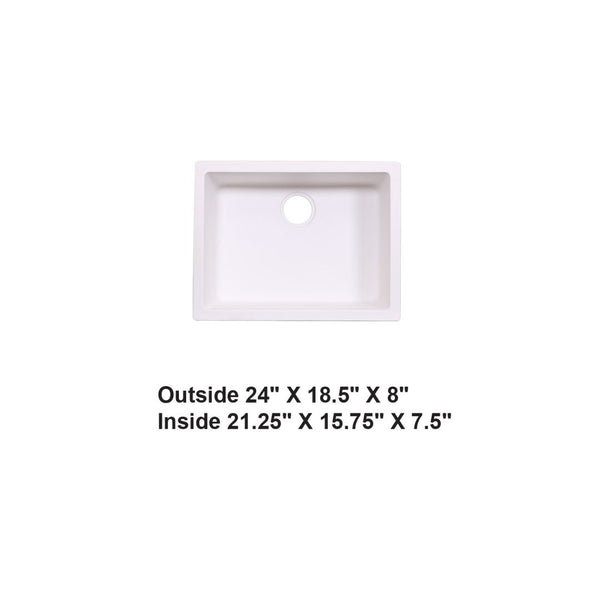 AD-GC48 Undermount Single Bowl Granite Composite Sink White