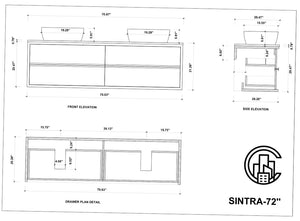 SINTRA 72" - Whitewashed Oak