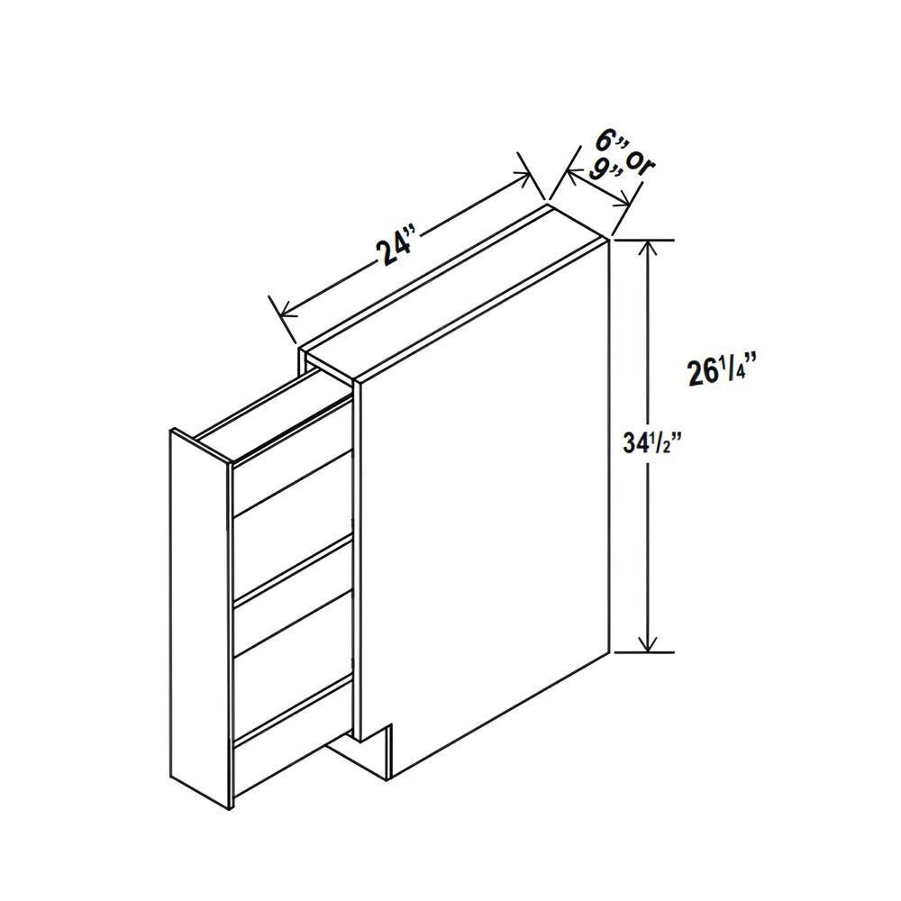 Aspen White Spice Pull Base Cabinet