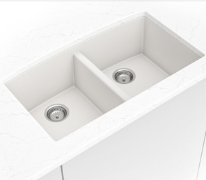 White Quartz Double Bowl 50/50-3219