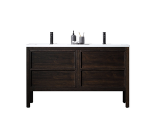 ANNECY 55” DARK WALNUT BATHROOM VANITY