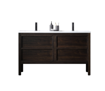 ANNECY 55” DARK WALNUT BATHROOM VANITY