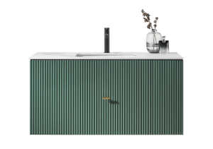 BARCELONA 42"FOREST GREEN WITH BLACK COUNTERTOP BATHROOM VANITY