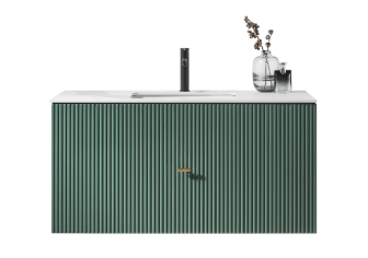 BARCELONA 42"FOREST GREEN WITH BLACK COUNTERTOP BATHROOM VANITY