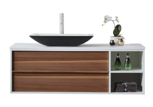 GOREME 48” WALNUT/WHITE OAK BATHROOM VANITY