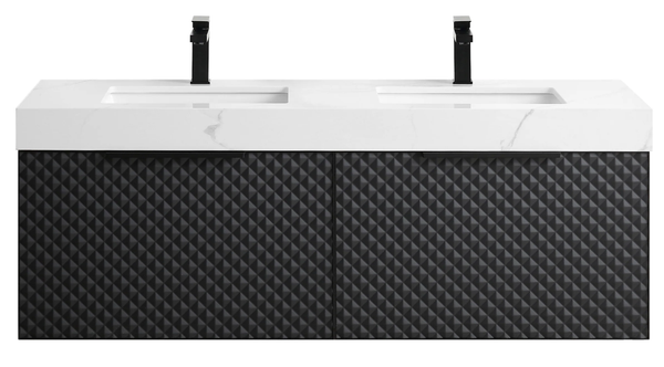 MANAROLA 60” BLACK OF NIGHT BATHROOM VANITY