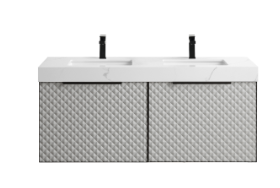 MANAROLA 60” SILVER GRAY BATHROOM VANITY