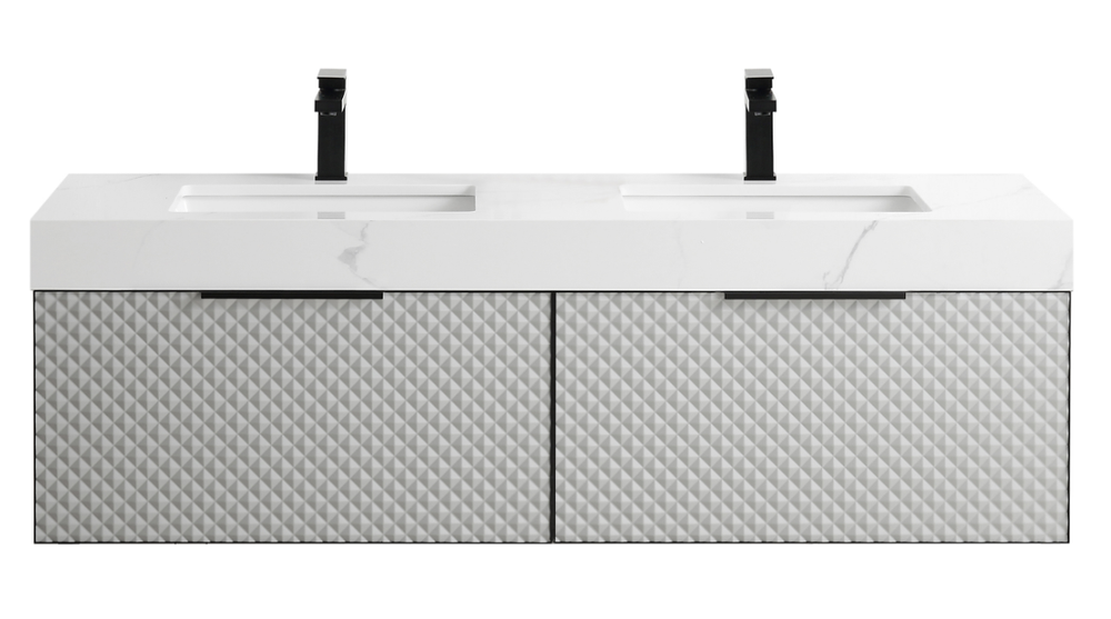 MANAROLA 72” SILVER GRAY BATHROOM VANITY