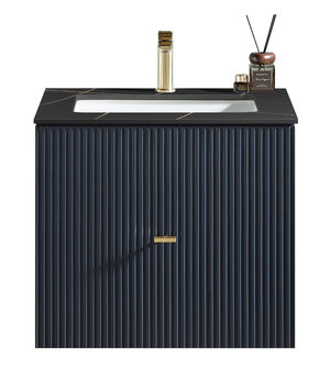 BARCELONA 24” DARK BLUE WITH BLACK COUNTERTOP BATHROOM VANITY