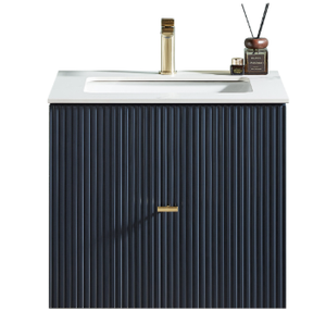 BARCELONA 30" DARK BLUE WITH WHITE COUNTERTOP BATHROOM VANITY