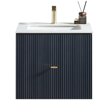 BARCELONA 30" DARK BLUE WITH WHITE COUNTERTOP BATHROOM VANITY