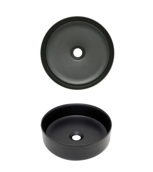 AD-C57-Vessel Round Matte Black Ceramic Sink