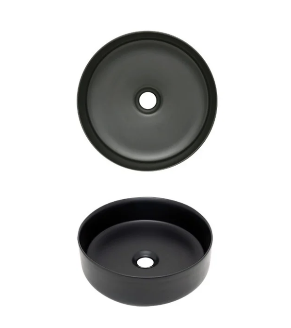 AD-C57-Vessel Round Matte Black Ceramic Sink