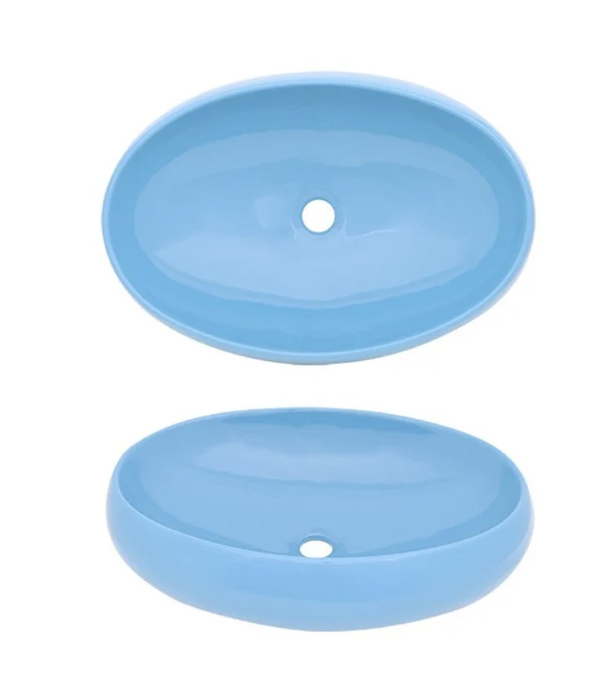 AD-C59-Vessel Round Blue Ceramic Sink