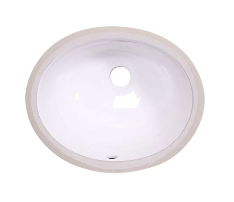 AD-C1 White-Undermount Oval Ceramic Sink White
