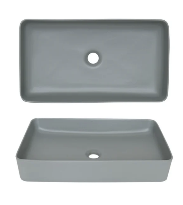 AD-C34-Vessel Rectangular Sink Matt Gray
