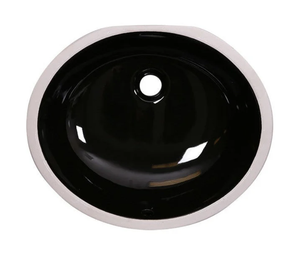 AD-C3S Black-Undermount Oval Ceramic Sink