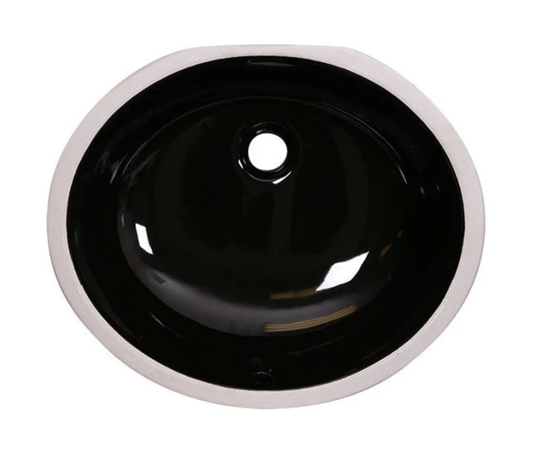 AD-C3S Black-Undermount Oval Ceramic Sink