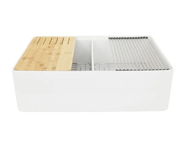 AD-FC12F-Farm House Apron Front Fireclay Sink