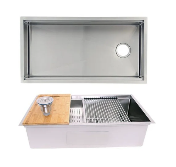 AD-H3619C-Single Bowl Workstation Stainless Steel Sink