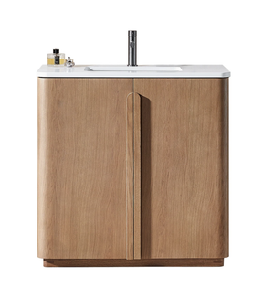 PARMA 36” NATURAL/ESPRESSO OAK TEAK BATHROOM VANITY