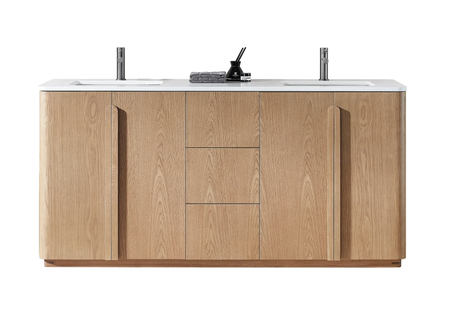 PARMA 72” NATURAL TEAK BATHROOM VANITY