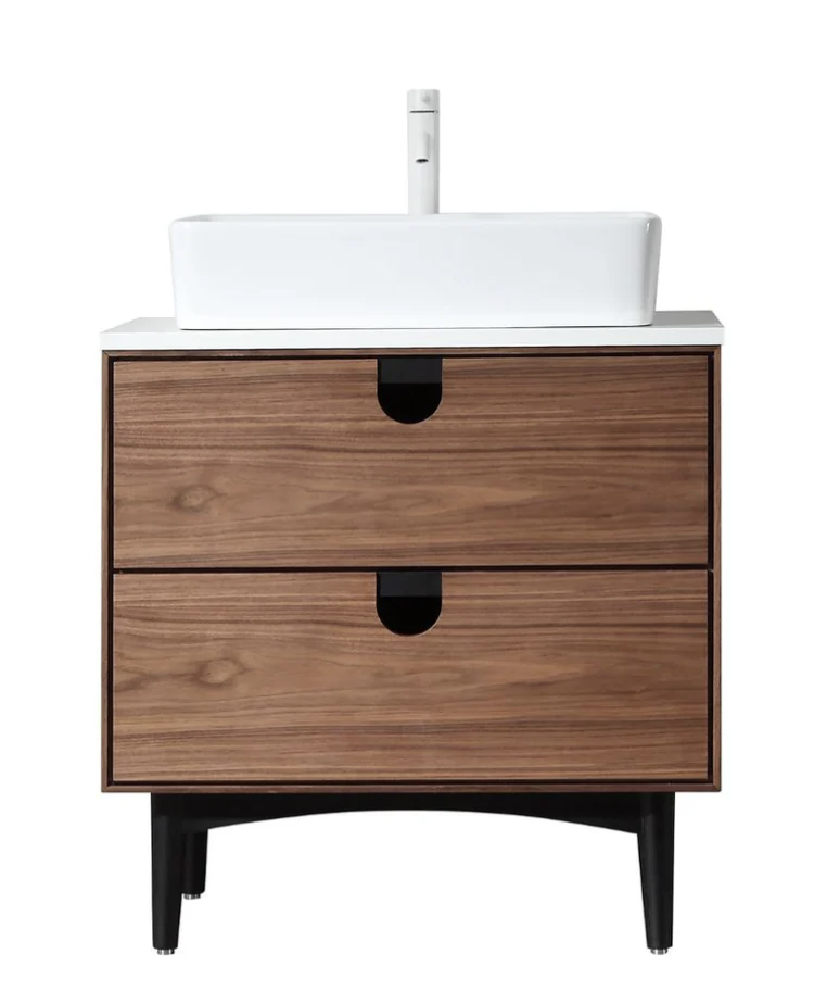 PORTREE 30” WALNUT BATHROOM VANITY
