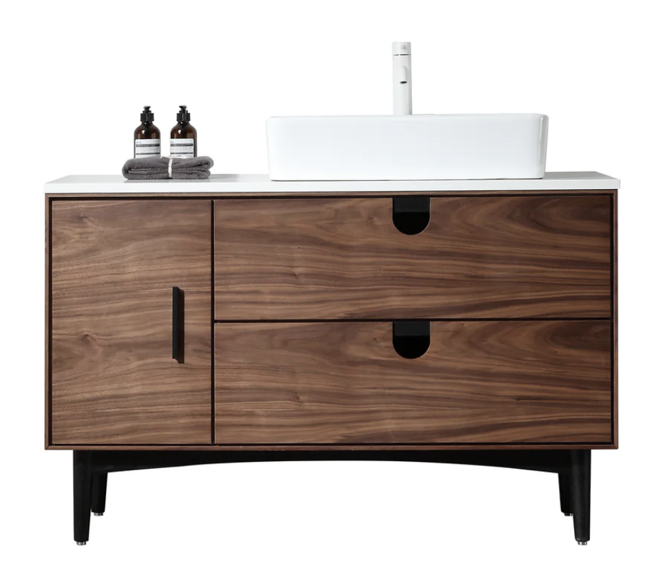 PORTREE 48” WALNUT BATHROOM VANITY
