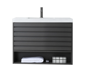 MATERA 36" CHARCOAL WITH WHITE COUNTERTOP BATHROOM VANITY
